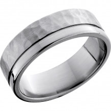 Lashbrook Titanium 7mm Men's Wedding Band - 7F1.5OC+HAMMER_POLISH