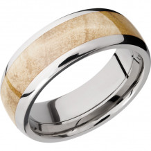 Lashbrook Titanium Hardwood 8mm Men's Wedding Band - HW8D15_BOXELDERBURL+POLISH