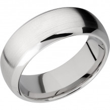 Lashbrook 14k White Gold 8mm Men's Wedding Band - 14KW8DB+SATIN_POLISH