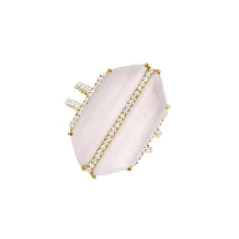 Meira T 14k Yellow Gold Diamond and Pink Opal Ring