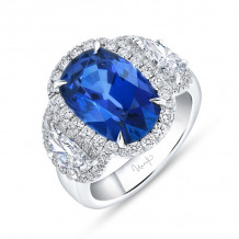 Uneek Precious Oval Blue Sapphire Engagement Ring - R4002OVBSU