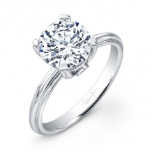 Uneek Classic 2-Carat Round Diamond Solitaire Engagement Ring with Sleek, Stoneless Unity Tri-Fluted Shank and Two Surprise Diamonds, - USMS02-8.2RD