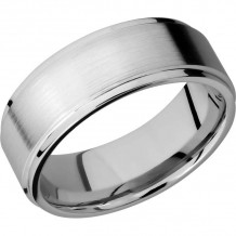 Lashbrook Cobalt Chrome 8mm Men's Wedding Band - CC8FGE+SATIN_POLISH