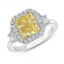 Uneek Radiant Fancy Yellow Engagement Ring - LVS1035RADFY
