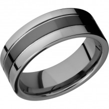 Lashbrook Black Tungsten 8mm Men's Wedding Band - CT08P145+POLISH