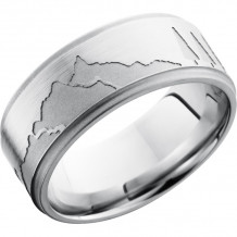 Lashbrook Cobalt Chrome 9mm Men's Wedding Band - CC9FGEMOUNTAIN+SAND_SATIN_SAND