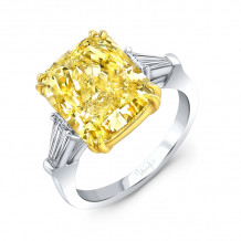Uneek Cushion Cut Fancy Yellow Diamond Engagement Ring - LVS1070CUFY