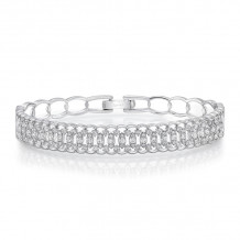 Uneek Broderie Anglaise Open Lace Diamond Bangle Bracelet - LVBAW2165W