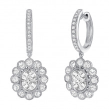 Uneek Petals Design Cluster Diamond Center Earrings - LVEG2241W