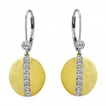 Meira T 14k Yellow Gold Diamond Disc Earrings