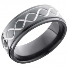 Lashbrook Black Zirconium 8mm Men's Wedding Band - Z8FGE_TALLINF+POLISH