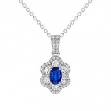 Uneek Oval Blue Sapphire Pendant - LVNRI289S