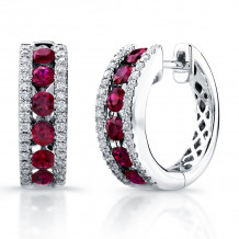 Uneek Saphisto Collection Ruby and Diamond Earrings - E224