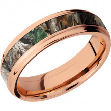 Lashbrook 14k Rose Gold 6mm Men's Wedding Band - 14KR6FGE13_RTTIMBER+POLISH