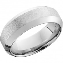 Lashbrook Cobalt Chrome 8mm Men's Wedding Band - CC8WHB+ANGLE+STONE_POLISH