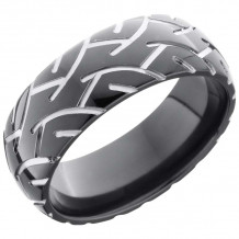 Lashbrook Black Zirconium 8mm Men's Wedding Band - Z8D_CYCLE2+POLISH