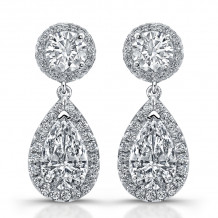 Uneek Pear-Shaped Diamond Drop Earrings - LVE262