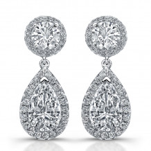 Uneek Pear-Shaped Diamond Drop Earrings - LVE262