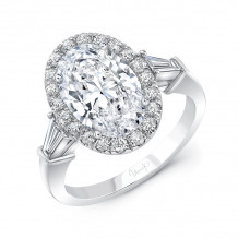 Uneek Oval White Diamond Engagement Ring - R004U