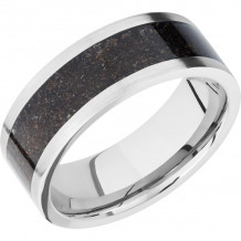 Lashbrook Titanium 8mm Men's Wedding Band - 8F15_BLACKDINO+SATIN