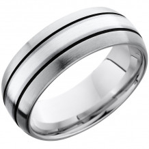 Lashbrook Cobalt Chrome 8mm Men's Wedding Band - CC8D12_SSA+SATIN