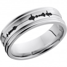 Lashbrook Cobalt Chrome 7mm Men's Wedding Band - CC7REC_LCVSOUNDWAVE+SATIN_POLISH