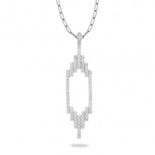 Doves Deco Diamond 18k White Gold Diamond Pendant - P8593-1