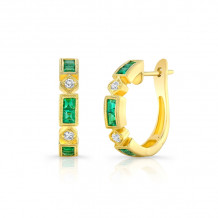 Uneek Emerald Diamond Huggies - ER4188EMDC