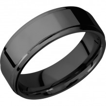 Lashbrook Black Zirconium 7mm Men's Wedding Band - Z7FGE+POLISH