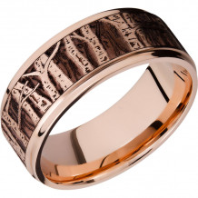 Lashbrook 14k Rose Gold 9mm Men's Wedding Band - 14KR9FGE_LCVASPEN+SATIN_POLISH