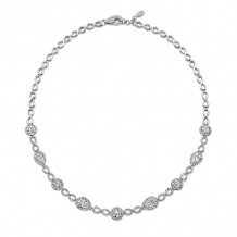 Uneek Round and Pear-Shaped Diamond Necklace with Infinity-Style Pave Links - LVN671