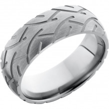 Lashbrook Titanium 8mm Men's Wedding Band - 8DCYCLE2+SAND_SATIN