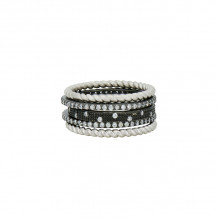 Freida Rothman Twisted Cable 5-Stack Ring - IFPKZR54-7