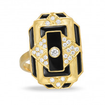 Doves Gatsby 18k Yellow Gold Diamond Ring - R8752BO