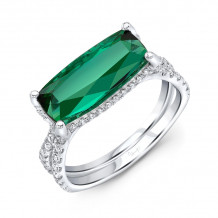 Uneek Cushion Green Indicolite Tourmaline Engagement Ring - R2001GTU