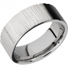 Lashbrook Cobalt Chrome 8mm Men's Wedding Band - CC8FR+TREEBARK1