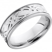 Lashbrook Cobalt Chrome 7mm Men's Wedding Band - CC7F2.5CELTICWEAVE+SATIN_POLISH