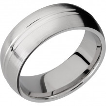 Lashbrook Cobalt Chrome 8mm Men's Wedding Band - CC8DD+POLISH_SATIN