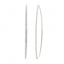 Meira T 14k White Gold Diamond Bar Earrings