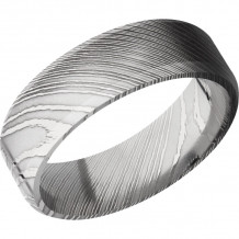 Lashbrook Black & White Damascus Steel 7mm Men's Wedding Band - D7B+POLISH