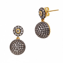 Freida Rothman Pave Dome Drop Earrings - PZE020134B-14K