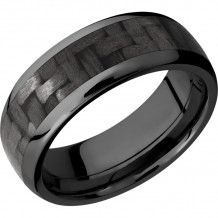 Lashbrook Black Zirconium 8mm Men's Wedding Band - ZC8D15_CF+POLISH