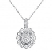 Uneek Petals Design Cluster Diamond CenterPendant - LVPG2340W