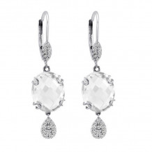 Meira T 14k White Gold and White Topaz Earrings