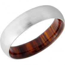 Lashbrook White Cobalt Chrome Hardwood 6mm Men's Wedding Band - HWSLEEVECC6D_DESERTIRONWOOD+SATIN