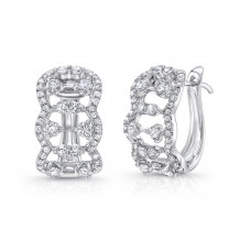 Uneek Coralline Open Lace Diamond Huggie Hoop Earrings - LVEW322W