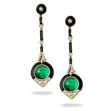 Doves Verde 18k Yellow Gold Gemstone Earrings - E9078BOMC