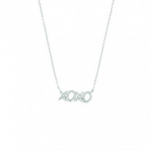 Meira T White Gold Diamond XOXO Necklace