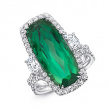 Uneek The Heiress Cushion Cut Green Tourmaline Diamond Engagement Ring - LVS1064CU
