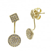 Freida Rothman Pave Disc Jacket Earring - YZE020217B